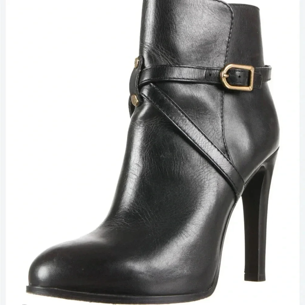 Tory Burch Dorese Leather Ankle Heeled Boots